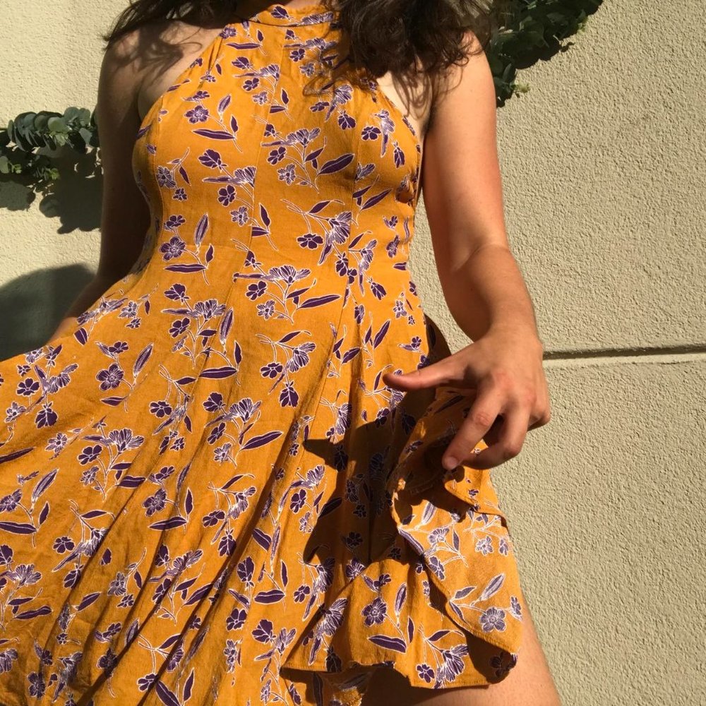 Urban Outfitters Kimchi Blue Mock neck Yellow Dress XS